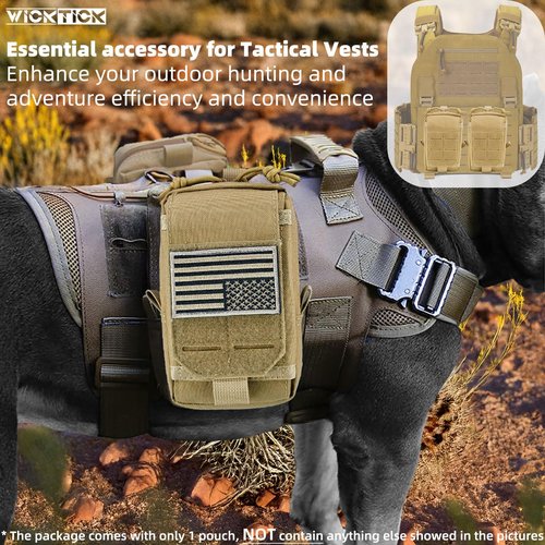 WICKTICK Tactical EDC Pouch, Molle Utility Pouch Gadget Organizer Holder Bag Phone Holster Waist Pack Admin Pouch Tool Pocket for Outdoor Activities, Attached to Backpack/Vest/Belt (Black, Basic)