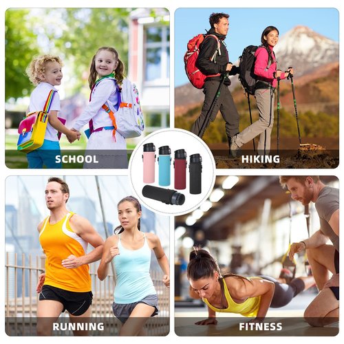 Zhehao 16 Pcs Neoprene Water Bottle Sleeve with Shoulder Strap Water Bottle Holder 32 oz Water Bottle Carrier Insulated Water Bottle Pouch Adjustable Water Bottle Sling Bag for Boys Girls (Multicolor)