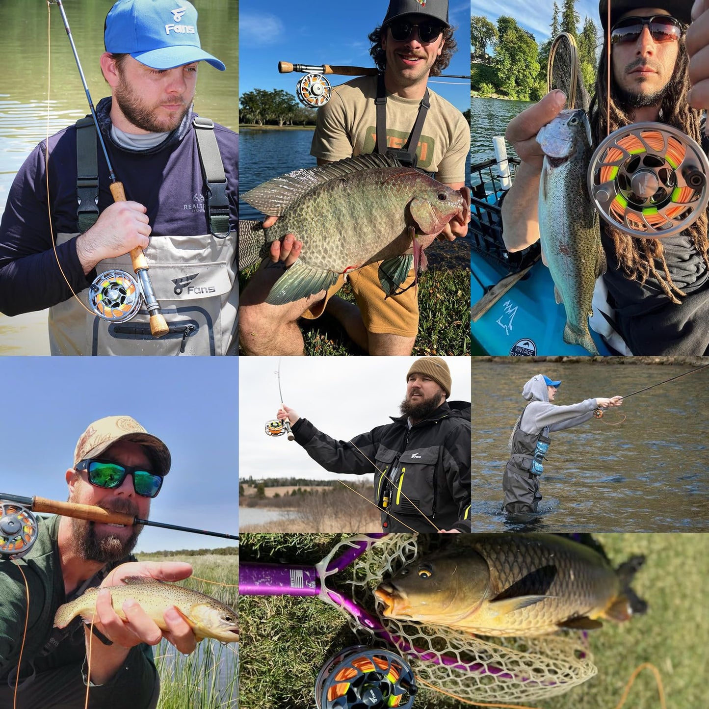 8Fans Fly Fishing Rod and Reel Combos with 4-Sections Portable Fishing Rod and CNC-machined Aluminum Alloy Fly Reel,Fishing Complete Starter Package (9ft 3/4wt)