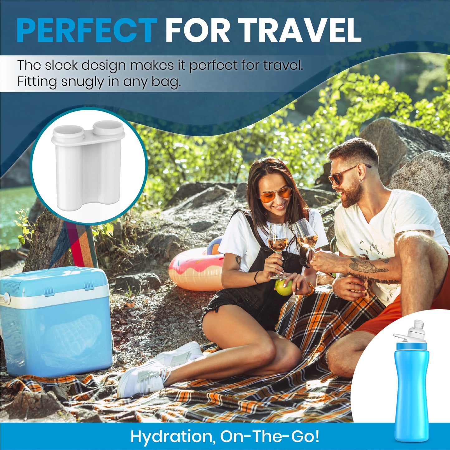 Jmoe USA Flavor Cartridge Holder | Fits 2 Cartridges | Compatible With Cirkul Sips | Keep Fresh For Up To 10 Days | BPA Free Plastic