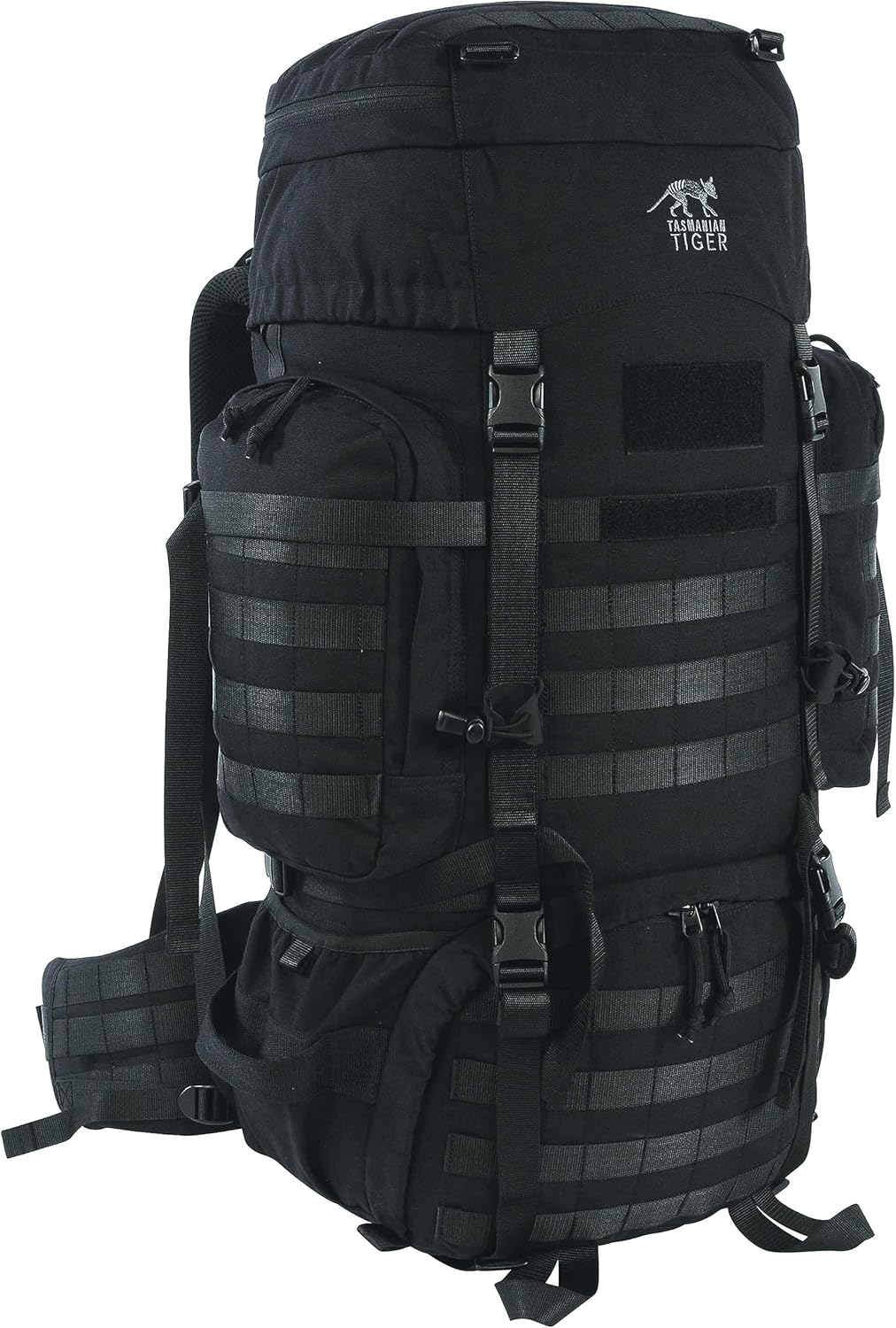 Tasmanian Tiger Raid Tactical Backpack MKIII - 52-Liter V2 Plus Carrying System with MOLLE System and Detachable Hip Strap, Black - 52 Liter