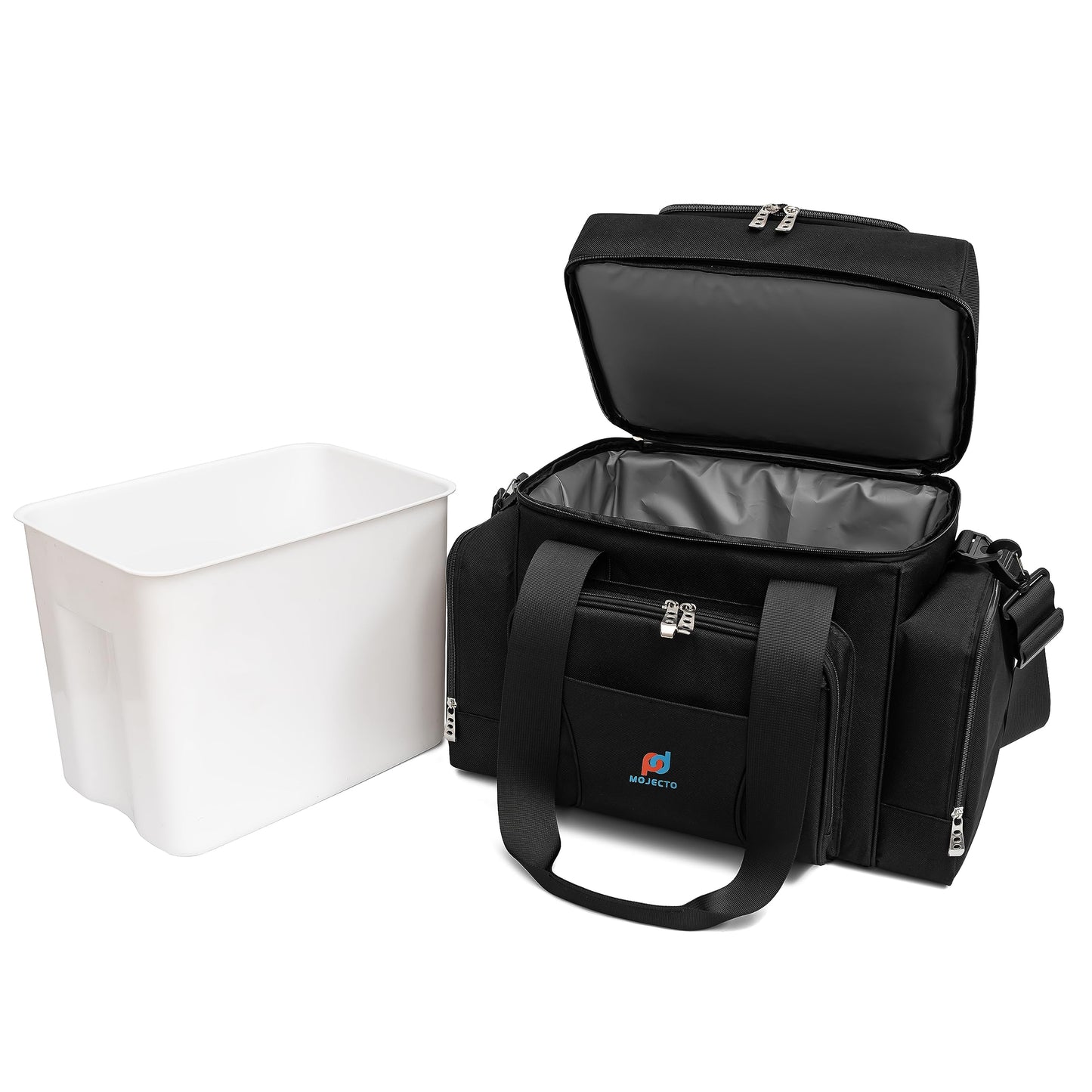Extra Large Cooler Bag (15x12.5x9 in) with Leakproof Hard Liner. Two Insulated Compartment, Heavy Duty Fabric, Thick Insulation, Reinforced Stiches, Multiple Pockets, Durable Zipper.