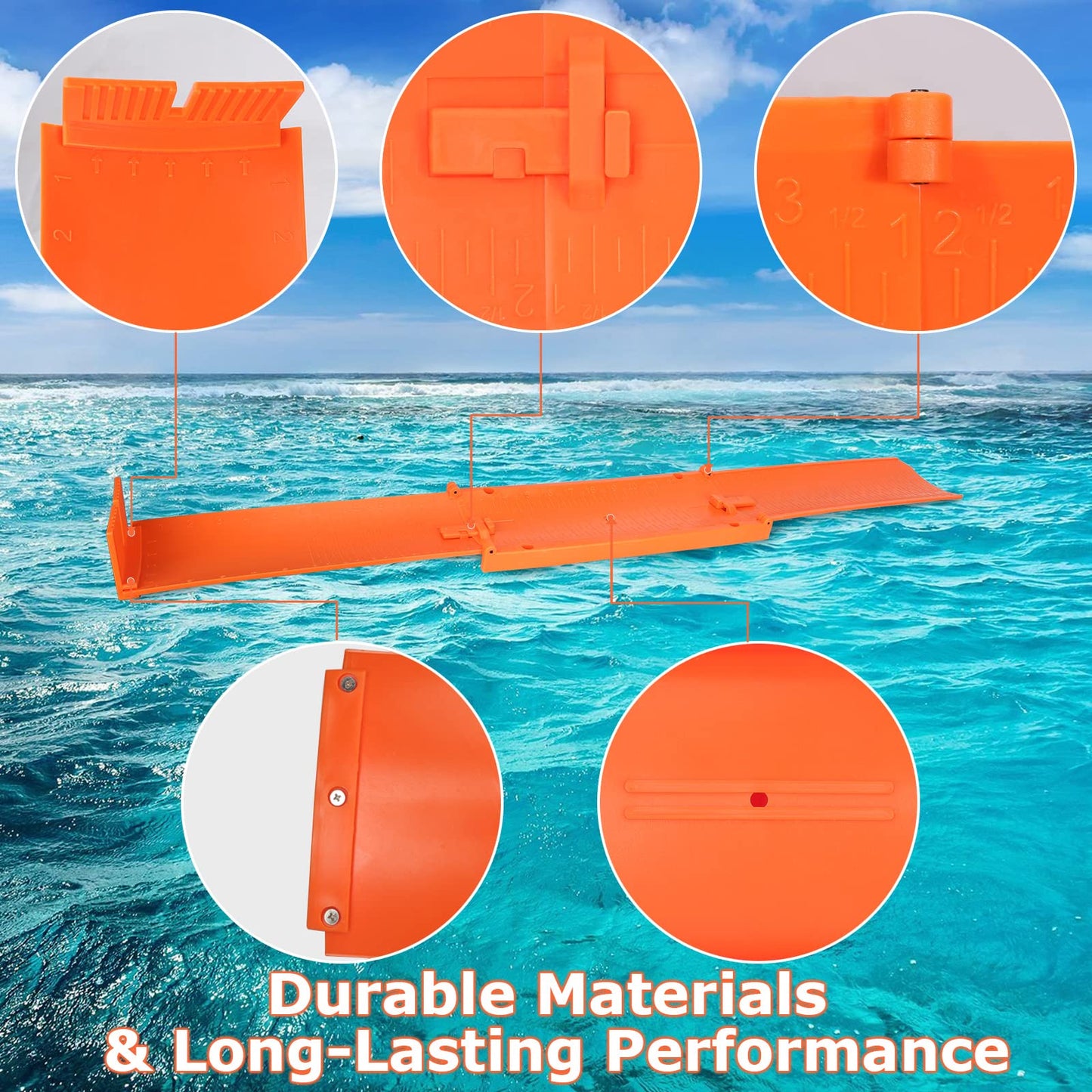 Haxrotin Fish Measuring Board Foldable, Compact Folding Fish Ruler for Boat, Unfolded 36 Inches Bump Board Fishing Ruler Folded to 12 Inches