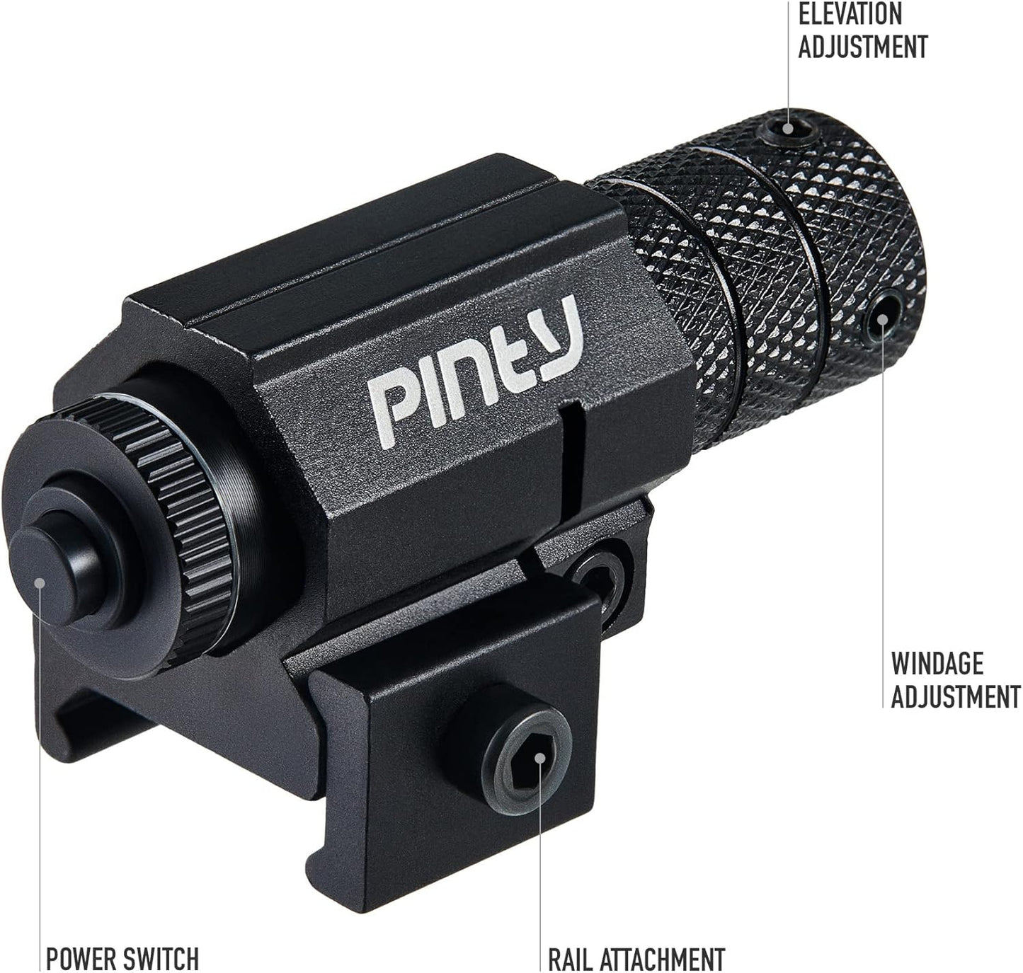 Pinty Compact Tactical Red Laser Sight with Picatinny Mount Alan Wrenches for Hunting - Easy and Bright