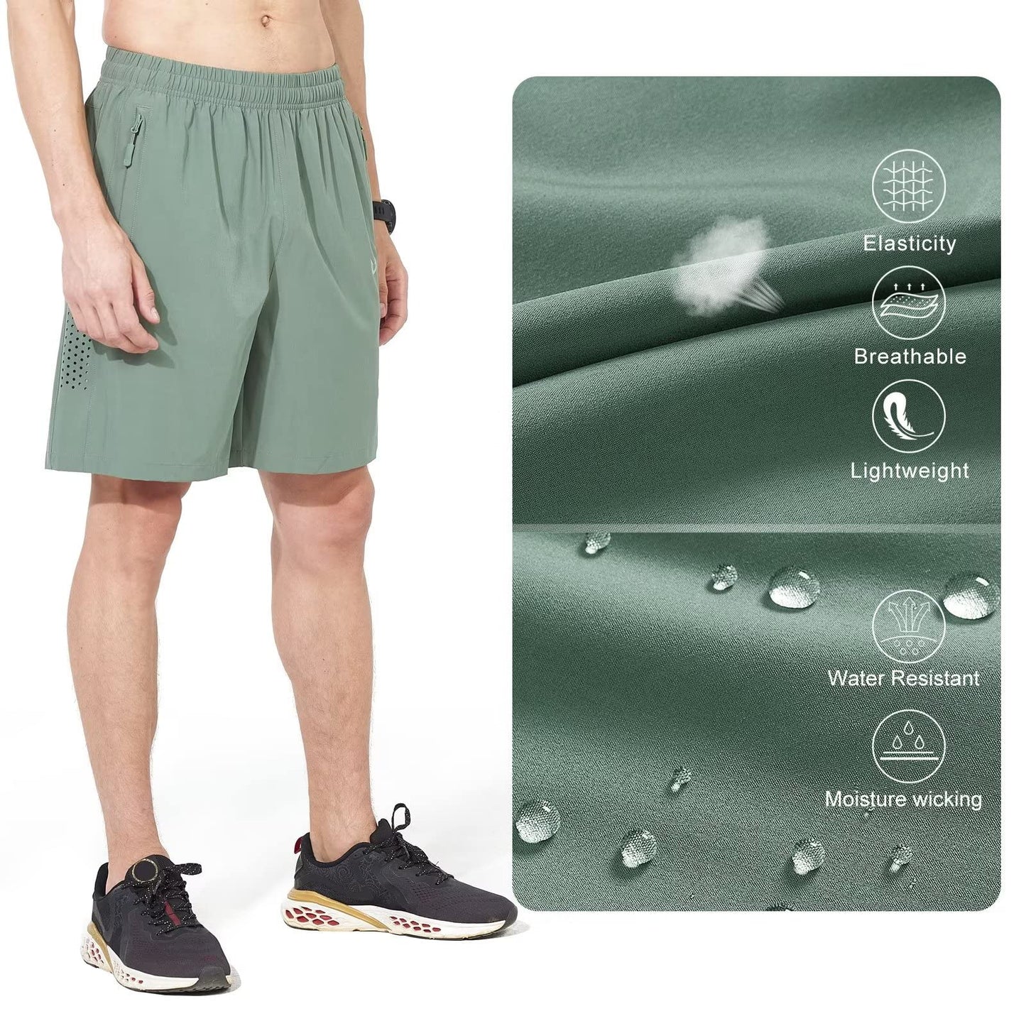 NORTHYARD Men's Athletic Running Shorts Gym Workout 7"/9"/5" Quick Dry Lightweight Sports Basketball Tennis 3 Zipper Pockets LODENFROST 4XL