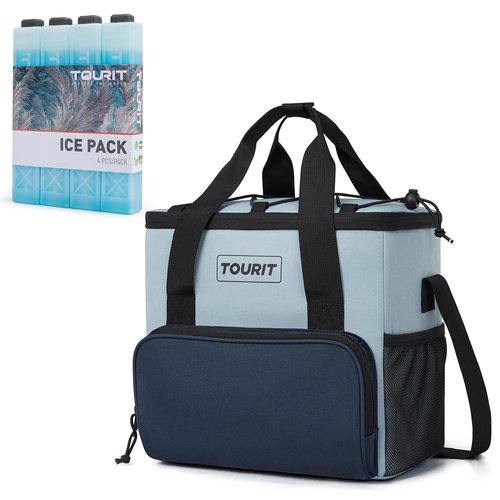 TOURIT Insulated Lunch Cooler Bag with Reusable Ice Packs for Coolers Long Lasting