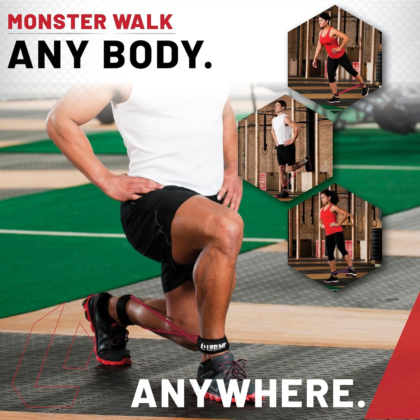 Lifeline Monster Walk - Lower Body Resistance Bands, Ankle Cuffs