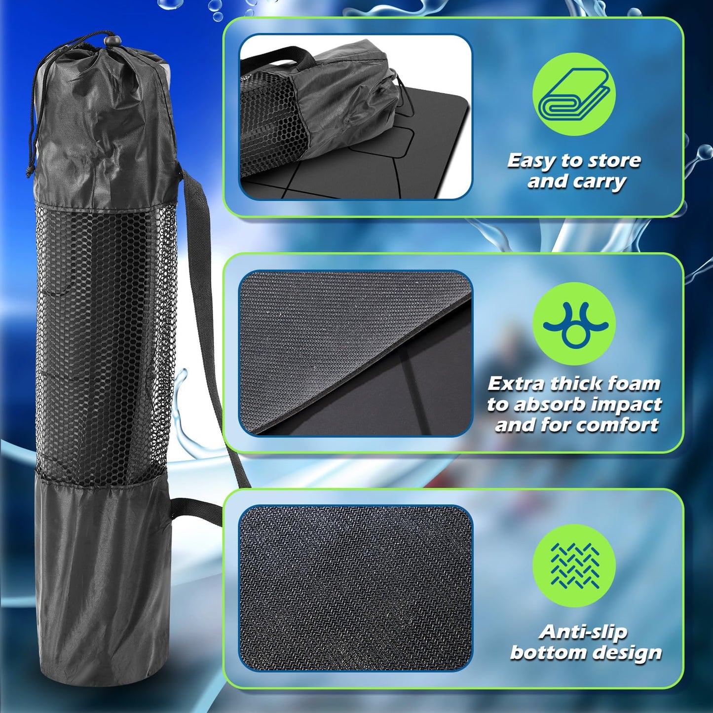 JellyArch 6 x 2.2 ft Surf Mat with Storage Bag Non-slip Rubber Yoga Mat Surf Training Accessories for Women Men Workouts Indoors