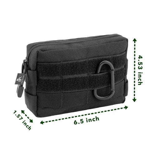 Little Fire Craft Tactical Molle Pouch Waist Pack Military EDC Pouch Accessories Organizer for Camping Hiking (Black)