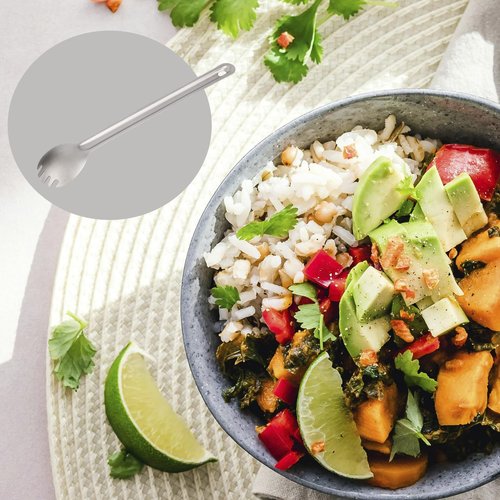 Long Handle Spork Eco-Friendly Ultralight Portabale Flatware for Outdoor Camping Backpacking Hiking Travel Picnic Tableware with Bag(Spork)