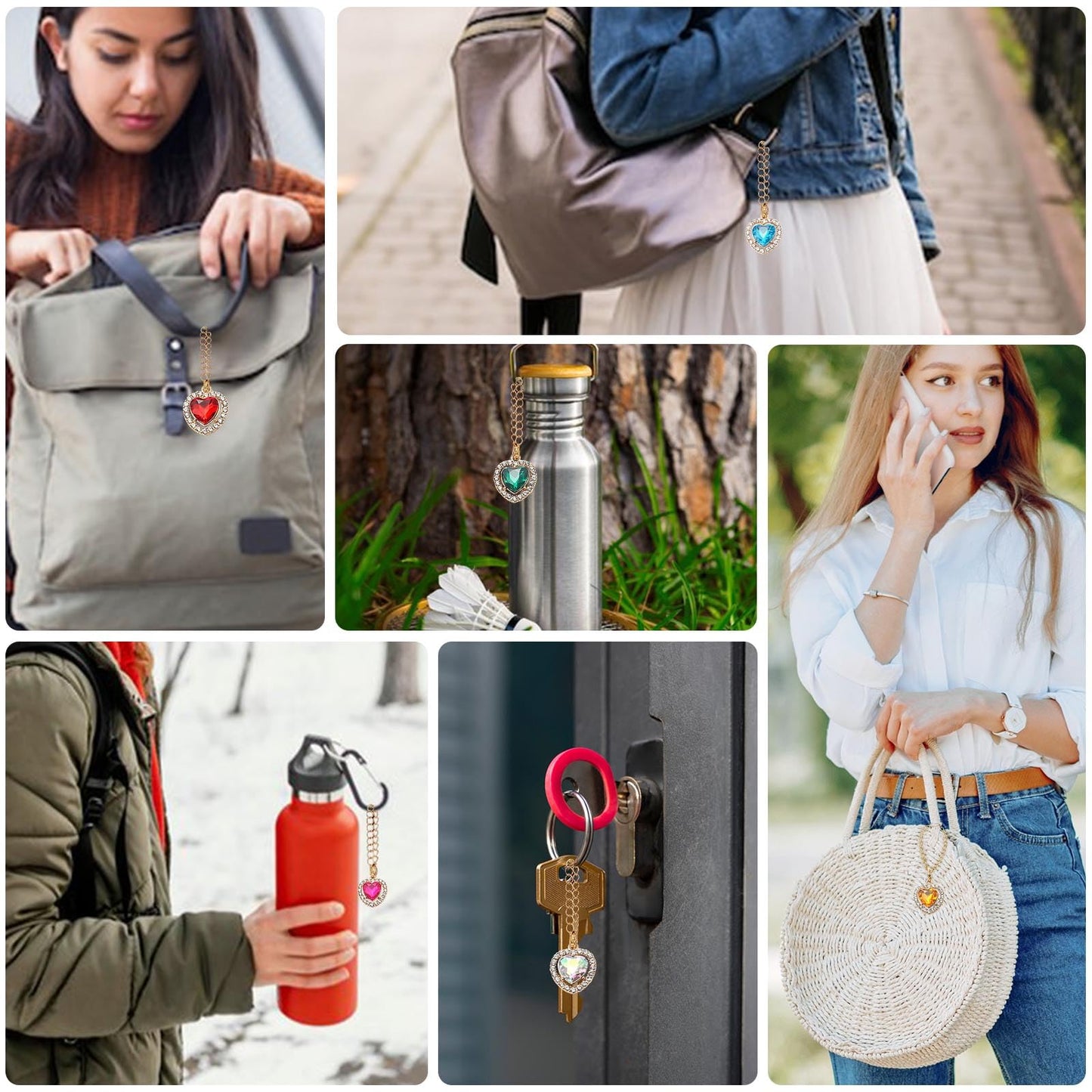 GENLEAS 6PCS Charms Accessories for Stanley Cup for Hydro Flask for Yeti for Others Water Cups with Handle, Personalized Identification Charms | Gifts for Women Men Him Her | Valentines Day Gift