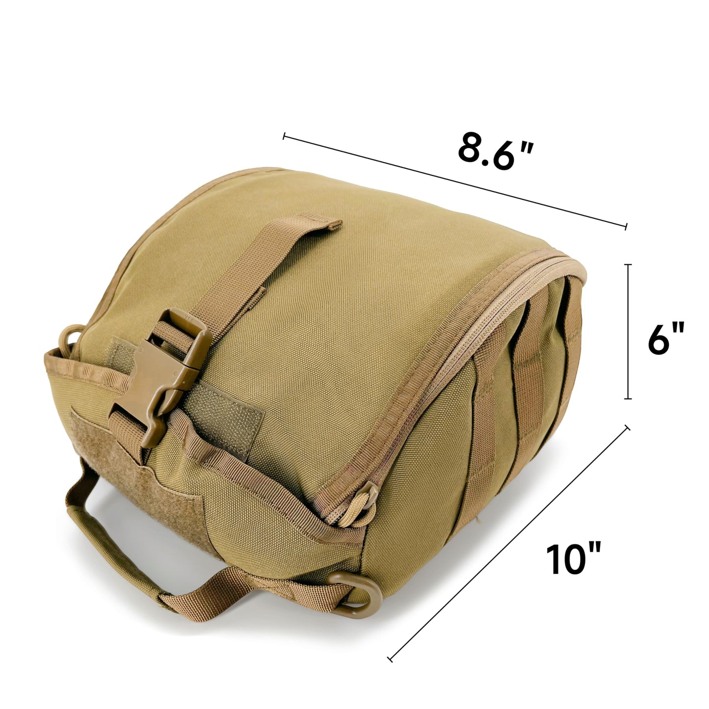 Jaegvida Tactical Helmet Bag Molle Syestem Helmet Bag Lightweight Multifunctional Helmet Case (Khaki)