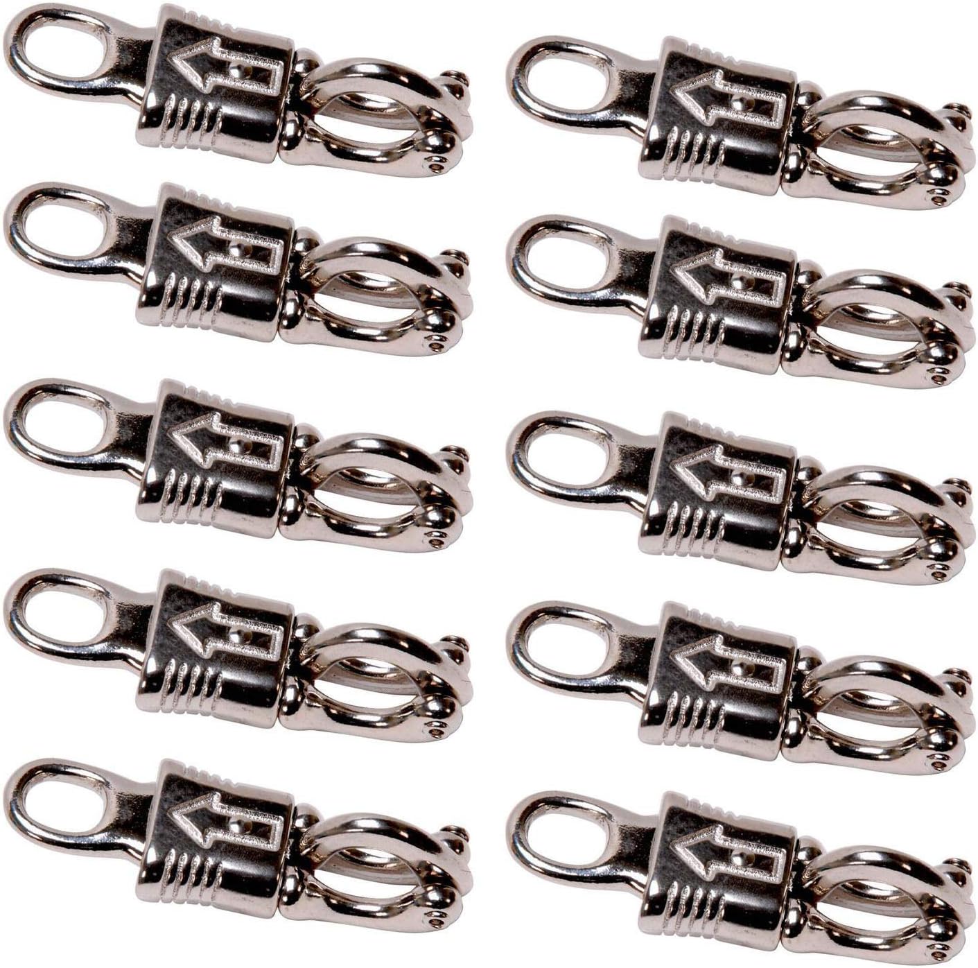 LOT of (10) 3-7/8” Iron Panic Snap for Paracord Fixed-Eye 1/2" Nickel Plated 40337