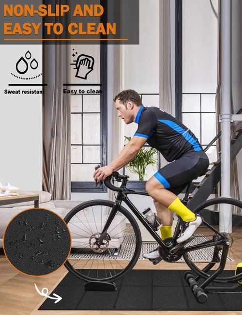 Treadmill Mat 68"x24", WERCHO Foldable Walking Pad Mat for Carpet Hardwood Floors 4mm Heavy-Duty Exercise Equipment Mat for Treadmil Pad,Spin Bike, Elliptical Trainer, Home, Gym