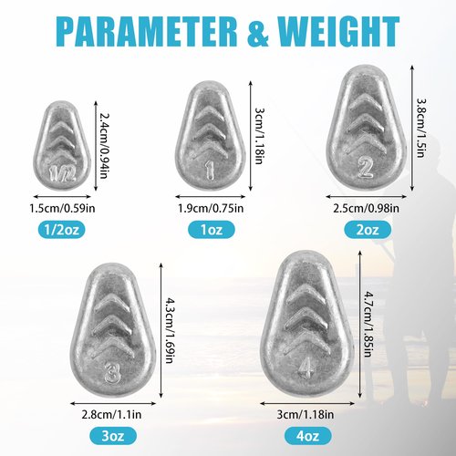 No Roll Sinker Fishing Weights Sinkers, Catfish Sinkers Flat Inline Sinkers Weights No Snag Slip Sinkers Saltwater Surf Fishing Weights Gear Tackle Fishing Weights Sinkers for Catfishing Rigs