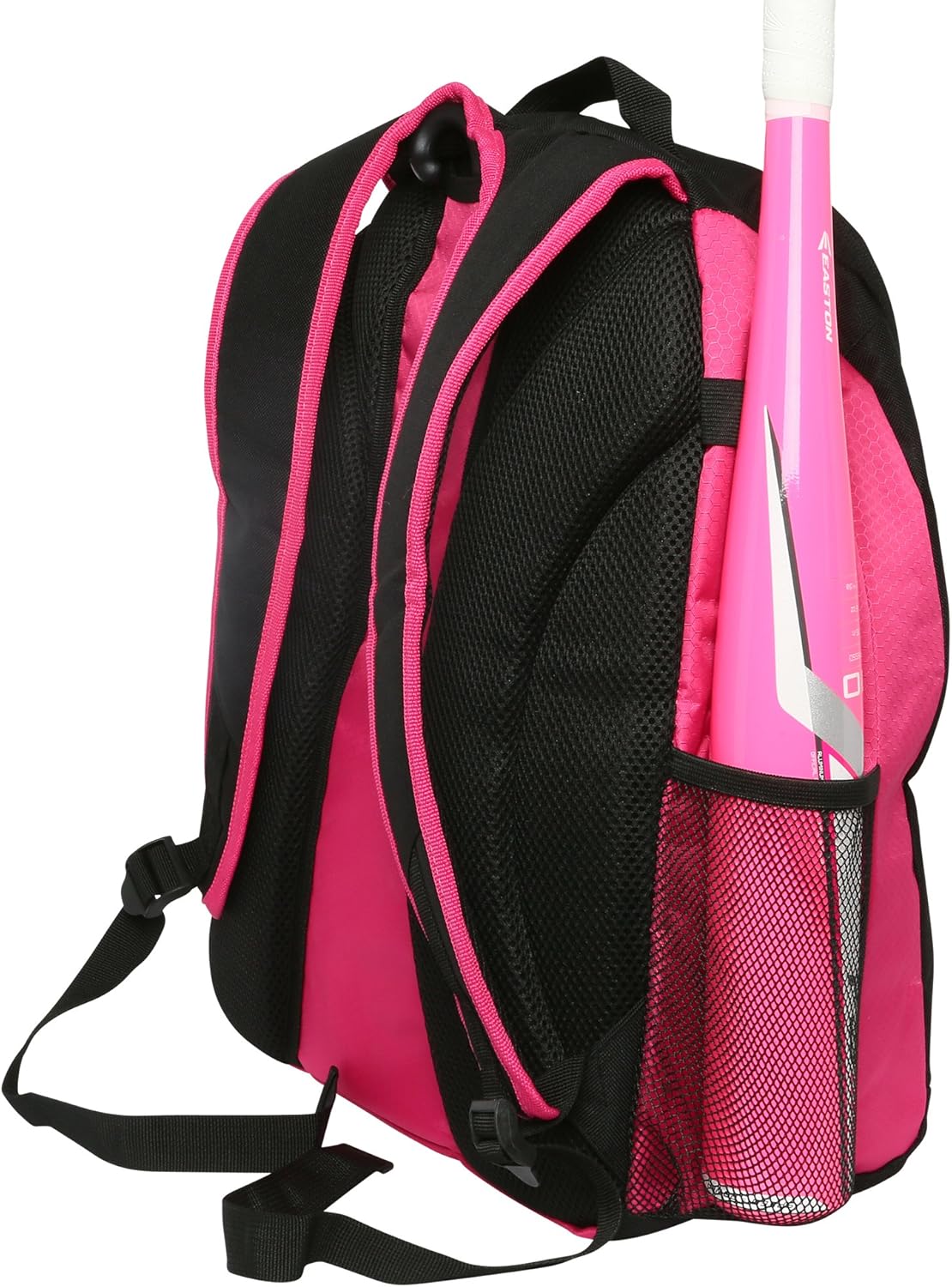 Athletico Youth Baseball Bag - Bat Backpack for Baseball, T-Ball & Softball Equipment & Gear | Holds Bat, Helmet, Glove | Fence Hook (Pink)