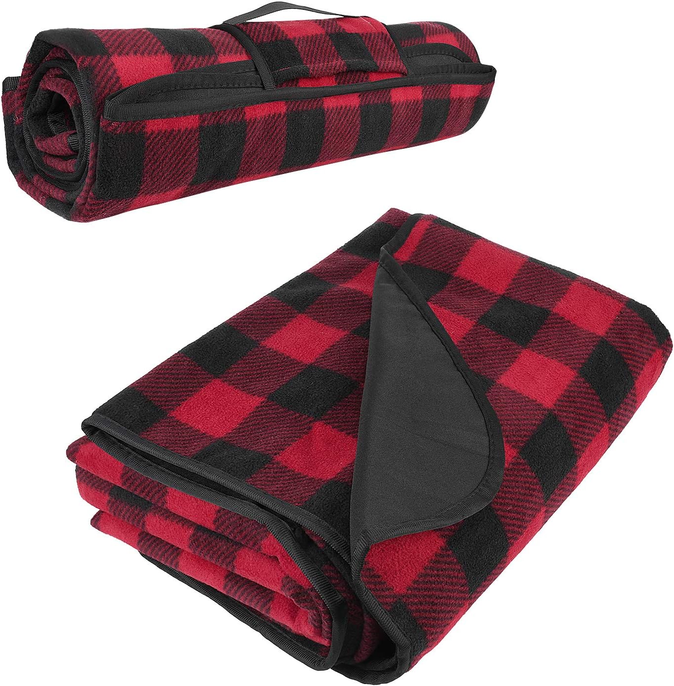 Tirrinia Large Waterproof Outdoor Blanket, Soft Warm Windproof Stadium Blanket with Sherpa Fleece and Foldable for Outdoor Sport, Baseball, Football, Beach, Concerts, Car
