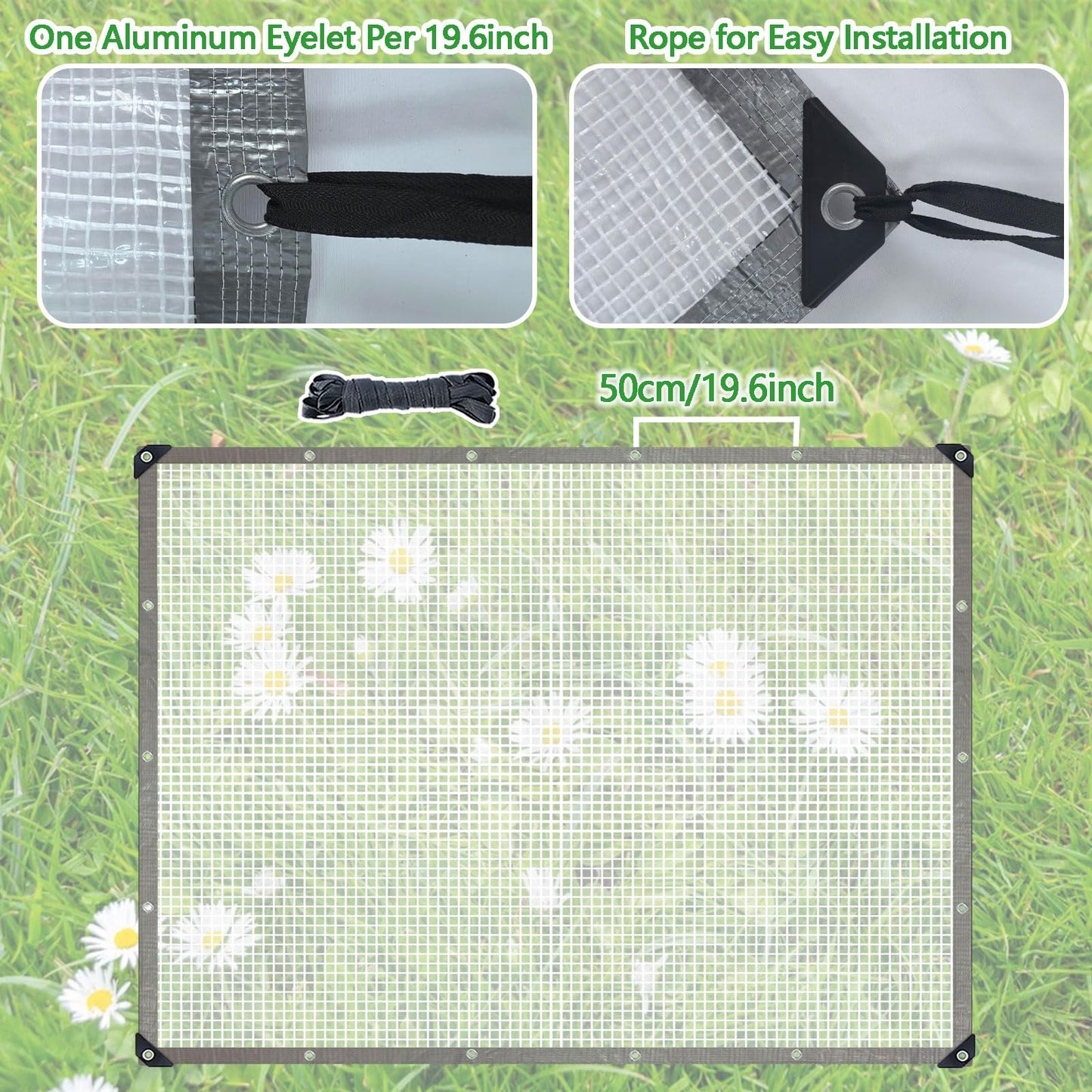 Abrotain White Tarp Waterproof 18mil tarps Multipurpose Protective Cover UV Resistance Greenhouse Tarp Canopy Tent Yard Furniture Garden Bed Outdoor Activities