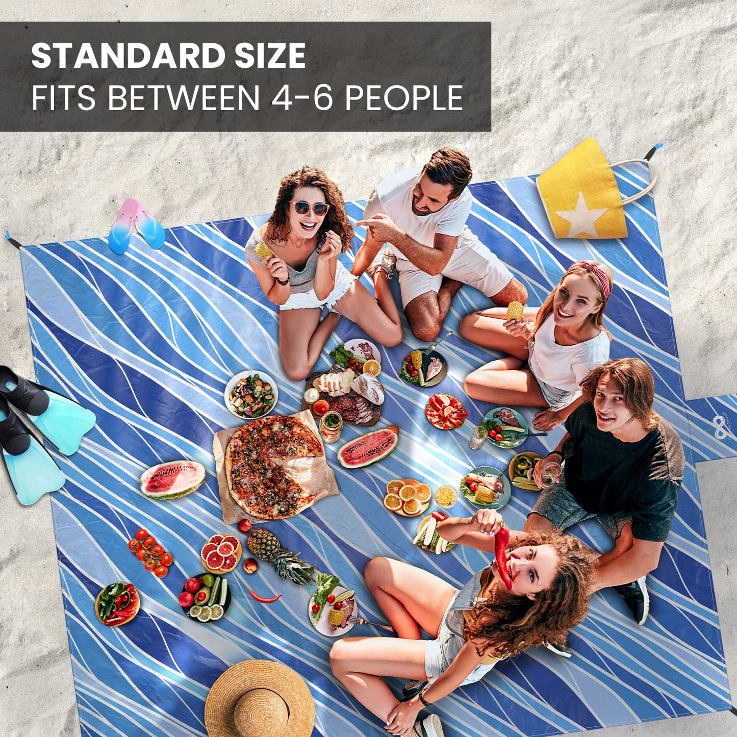 Everlasting Comfort Beach Blanket Bundle - Enjoy Sunny Days with Large, Sandproof Mats for Picnics and Beach Trips