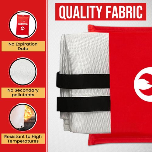 Supreme Quality Reusable Fire Blanket (2-Pack 40"x40") - Emergency Heat Blanket - Fire blankets emergency for home and kitchen - 100% Fiber Glass