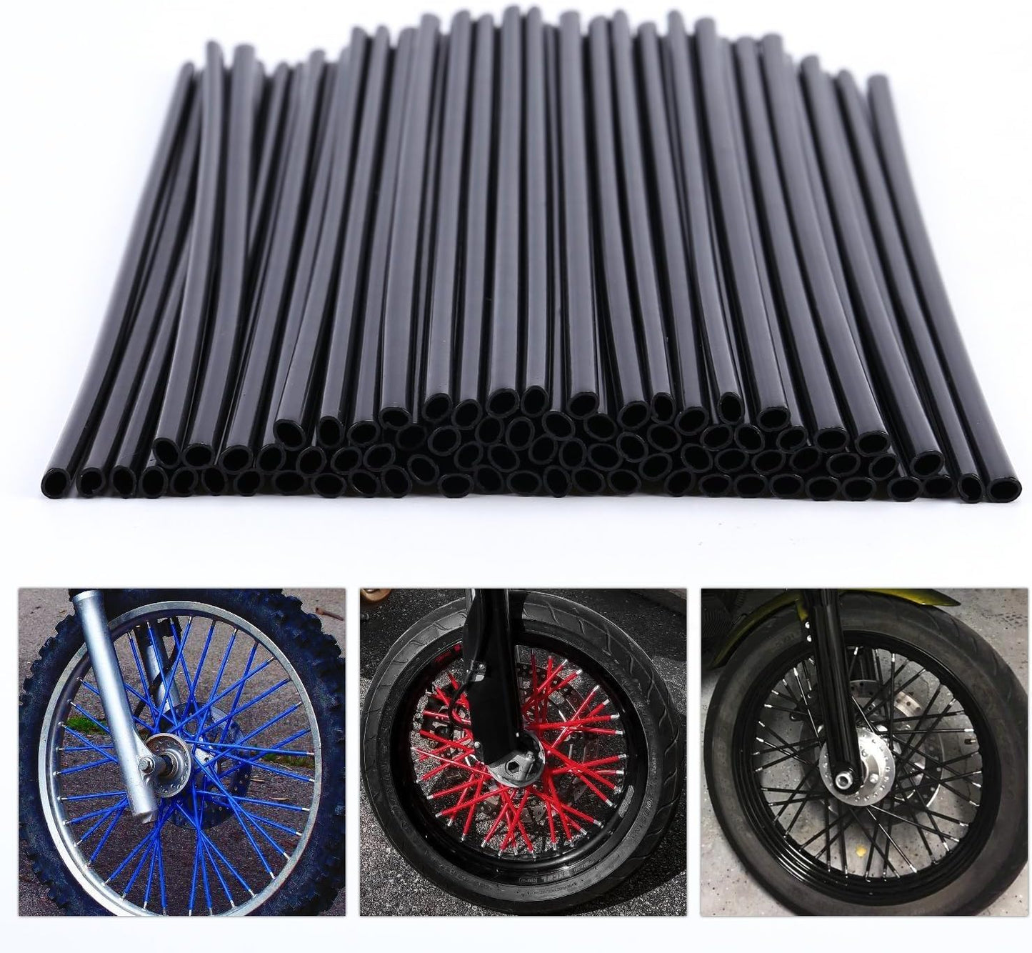 72Pcs Universal Spoke Skins Cover - Ovelur Wheel Spoke Wraps Skins Pipe Trim Decoration Protector For Motorcycle Dirt Bike Yamaha Harley Suzuki(Pink)