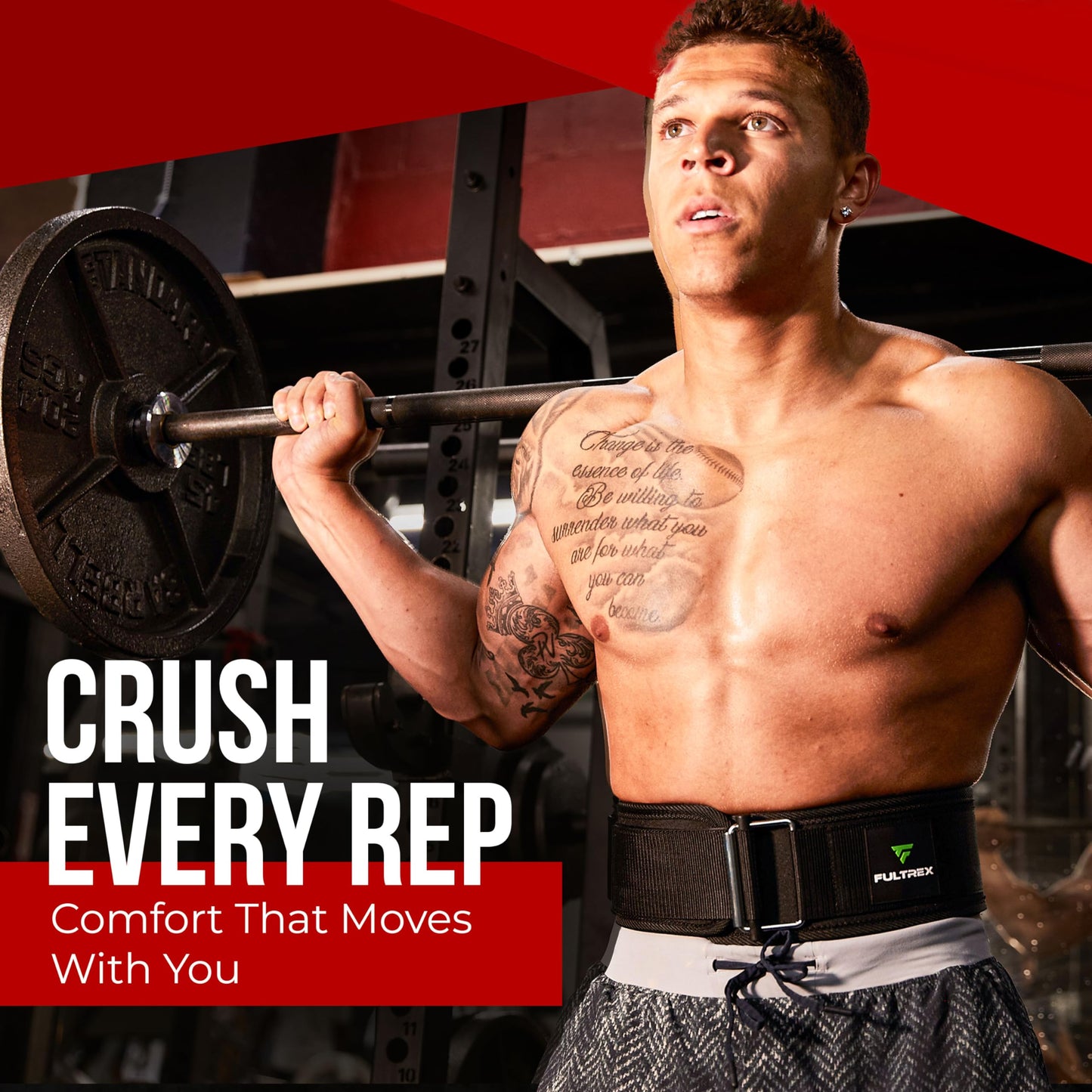 Fultrex Self-Locking Weight Lifting Belt - 4-inch Gym Belt for Men, Weight Belt for Men, Lever Belt Weightlifting, Crossfit Weightlifting Belt, Weight Lifting Belts, Weight Belts for Lifting Men