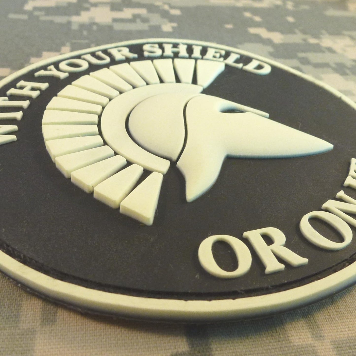 Spartan PVC Morale Patch for Velcro - Tactical Blackout Subdued Patch for Backpacks & Hats