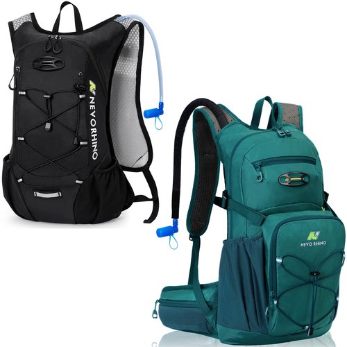 N NEVO RHINO Lightweight Hydration Backpack, 12L+2L Water Bladder, 18L+3LBladder, HydrationHydro Water Daypack for Cycling Hiking Rave