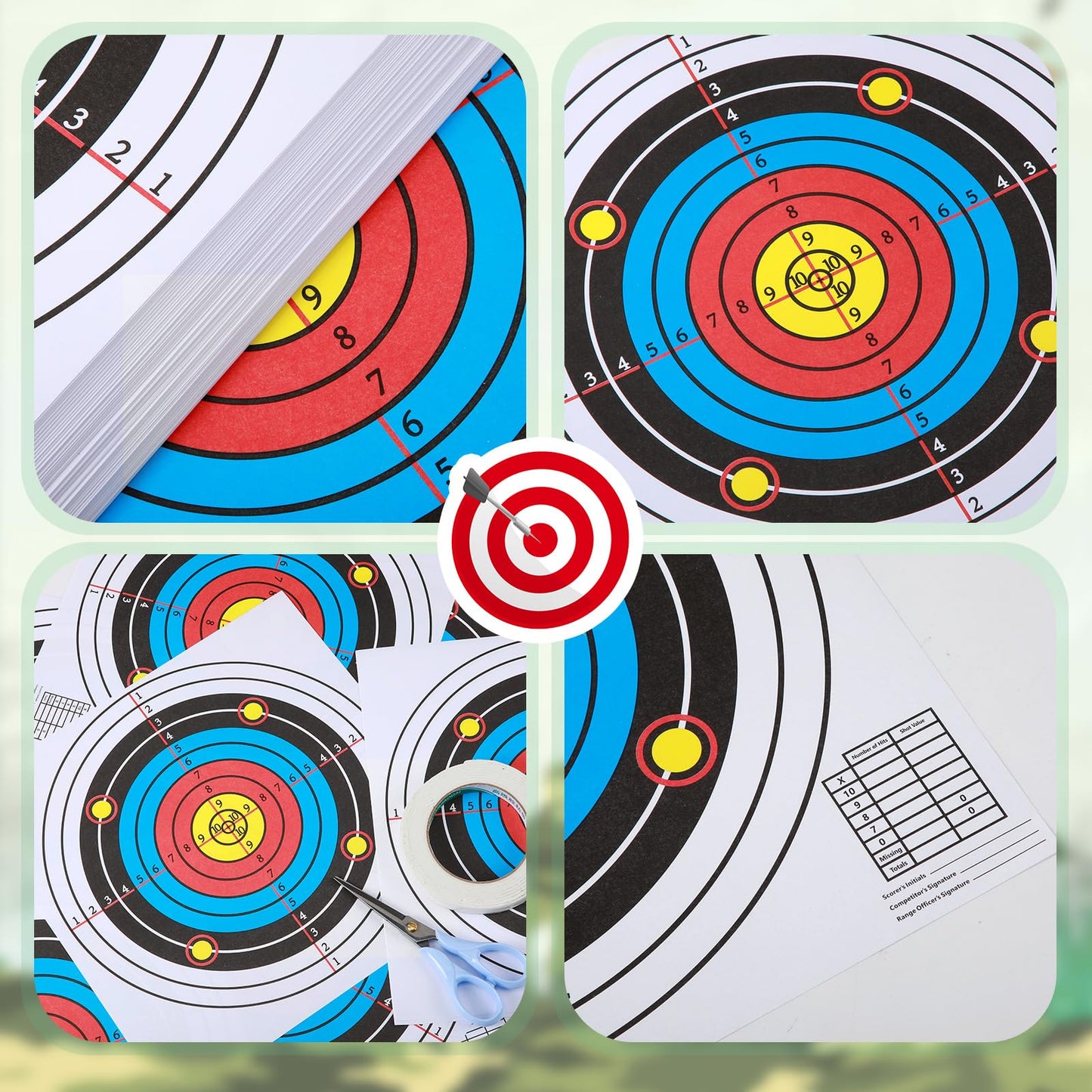 Fainne 200 Sheets Paper Shooting Range Targets for Pistol 12 x 12 Inch High Visibility Target Paper Bulk for Hunting Accessories Indoor Outdoor Shooting Practice(Circular)