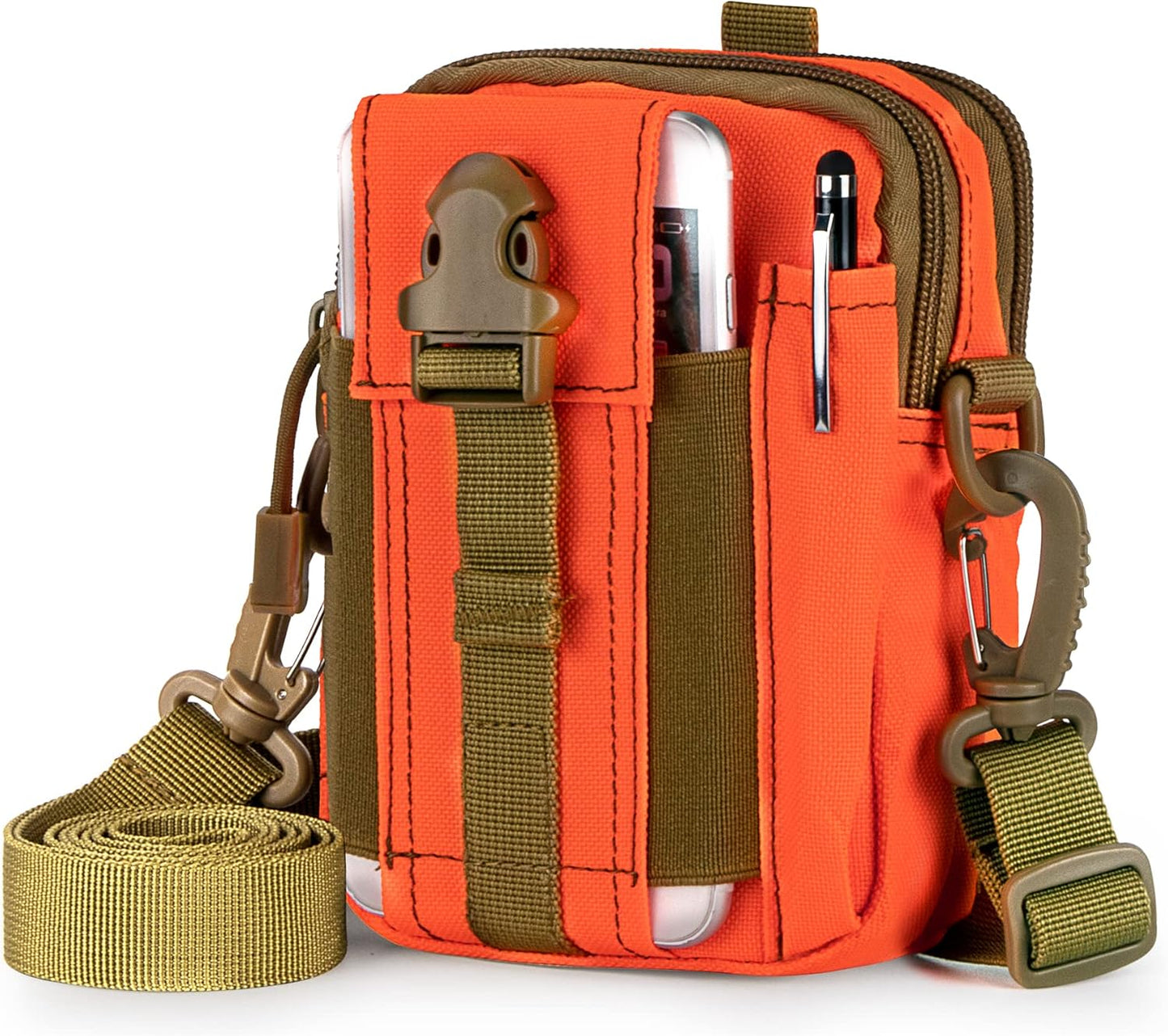 IronSeals Tactical Molle Phone Pouch Compact Utility Belt Waist Bag with Shoulder Strap for iPhone 14 Plus/14 Pro Max/14 Pro/14/13 Pro Max/13/12 Pro