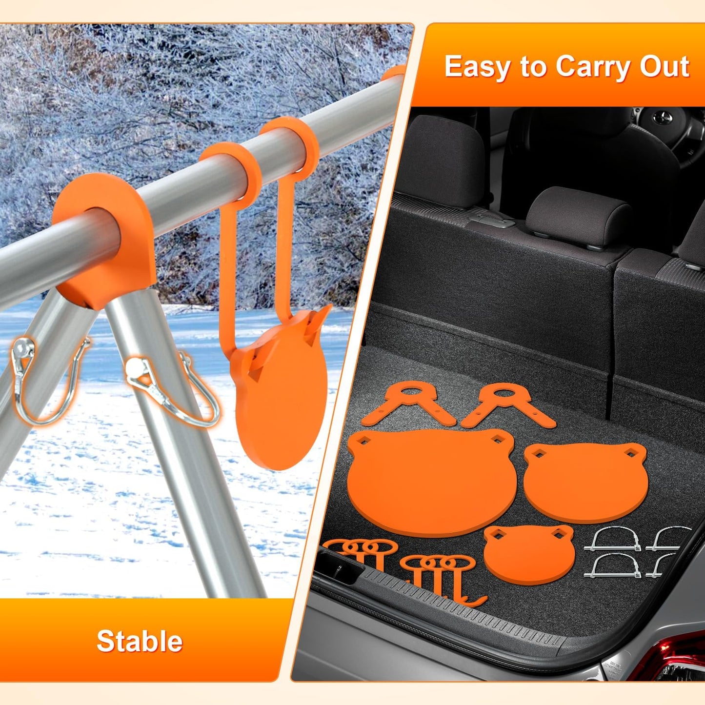 GADFISH AR500 Steel Target Combo Set, 3/8" Gong Target Hanging Kit, Outdoor Hanging Gong Targets with 10 Pcs Paper Targets, Complete AR500 Steel Kit Fit for 1 Inch OD EMT Conduit (Without Metal Tube)