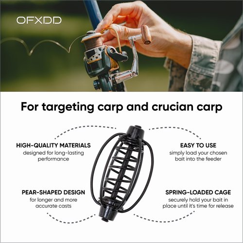 OFXDD Carp Feeder 10 Pcs - Spring Fishing Feeder for Carp - Cage Carp Bait of Pumpkin Form, 20 g (0.7 oz) - Carp Fishing Equipment & Accessory
