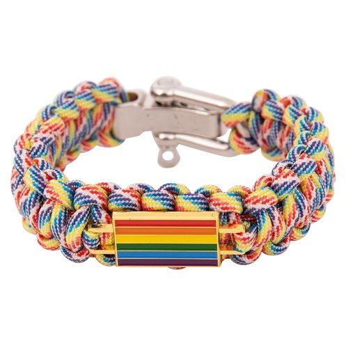 Desert Cactus Gay Pride Flag Paracord Bracelet - Adjustable Size (Paracord)