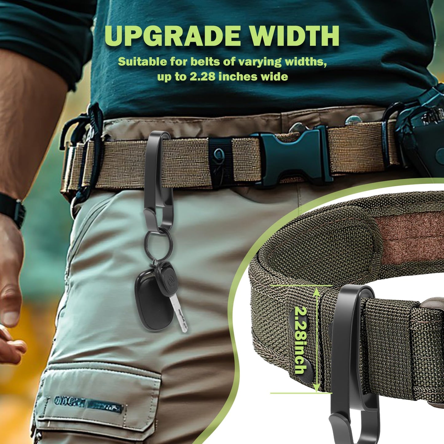 2PCS Duty Belt Key Holder, Quick Release With Ring, Premium Belt Clip for Police, Law Enforcement Agencies