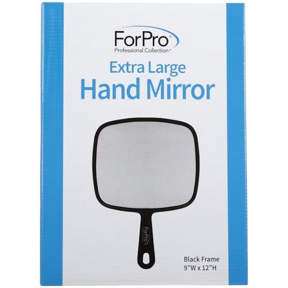 Extra Large Hand Mirror | 9” W x 12” L | Distortion-Free Reflection | Black