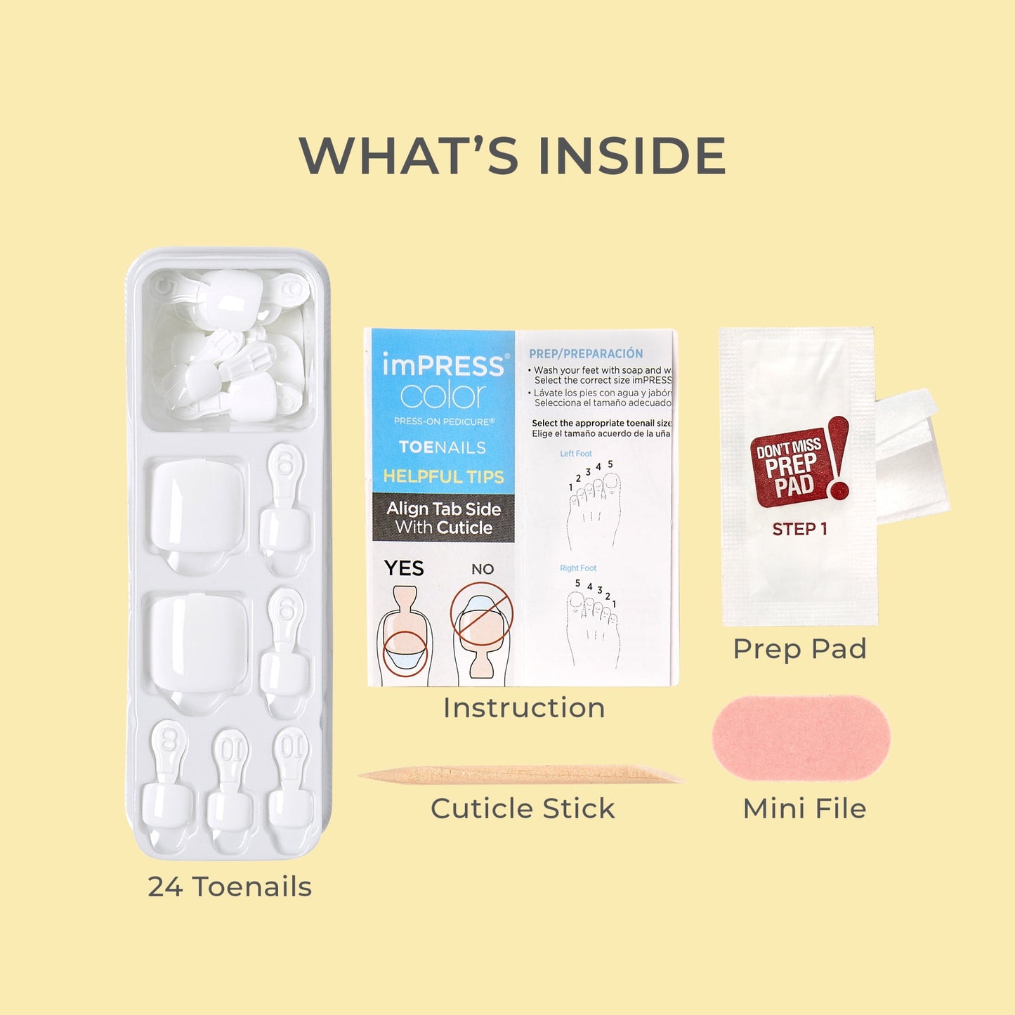 Blanc Chic Press-On Toenails | Beige Short Squoval | 24 Count KISS imPRESS