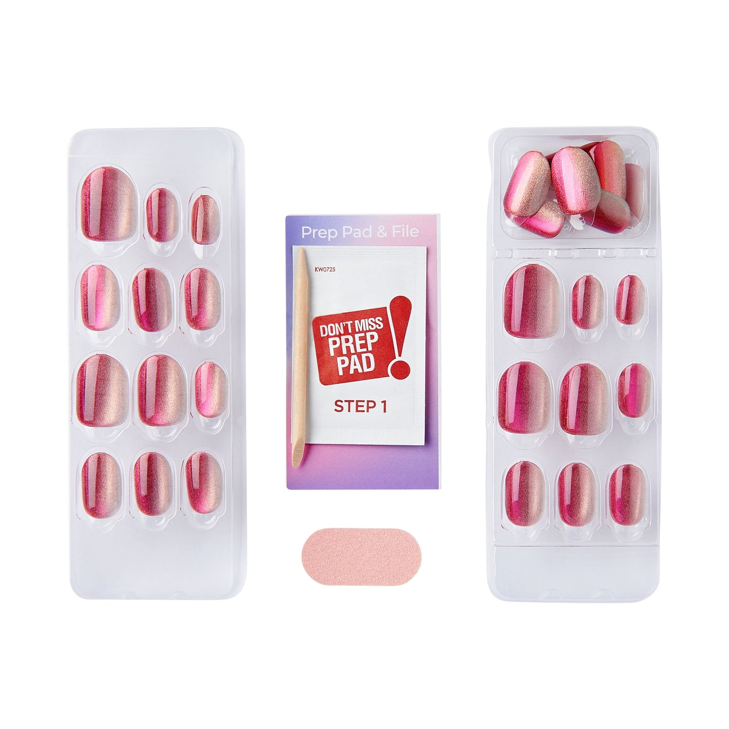 Pink Short Oval Press-On Nails | KISS imPRESS Color FX | 30 Count