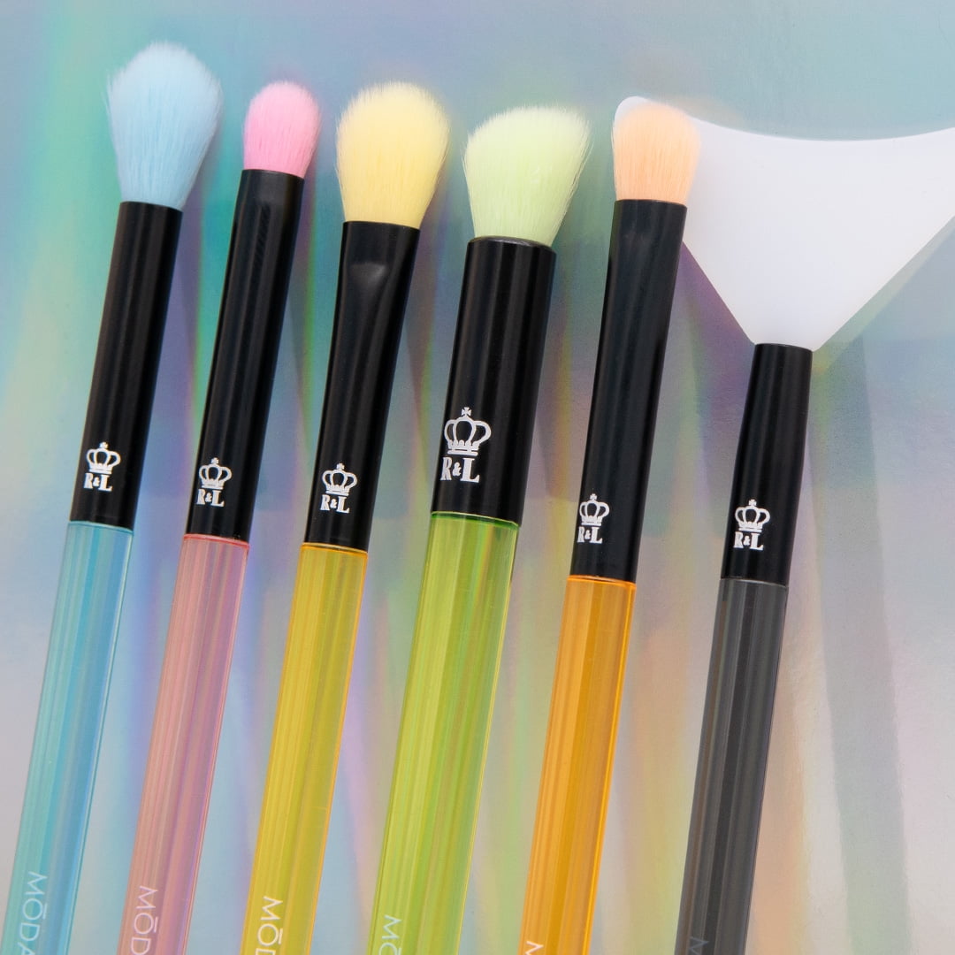 Neon Makeup Brush Kit – 6Pc Blend & Defend Set for Flawless Application