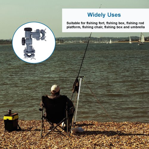Ragyzity Strong Umbrella Bracket - 360 Degree Rotation, Lures Dish/Flashlight Holder for Fishing, Tank, Chair (2pcs)