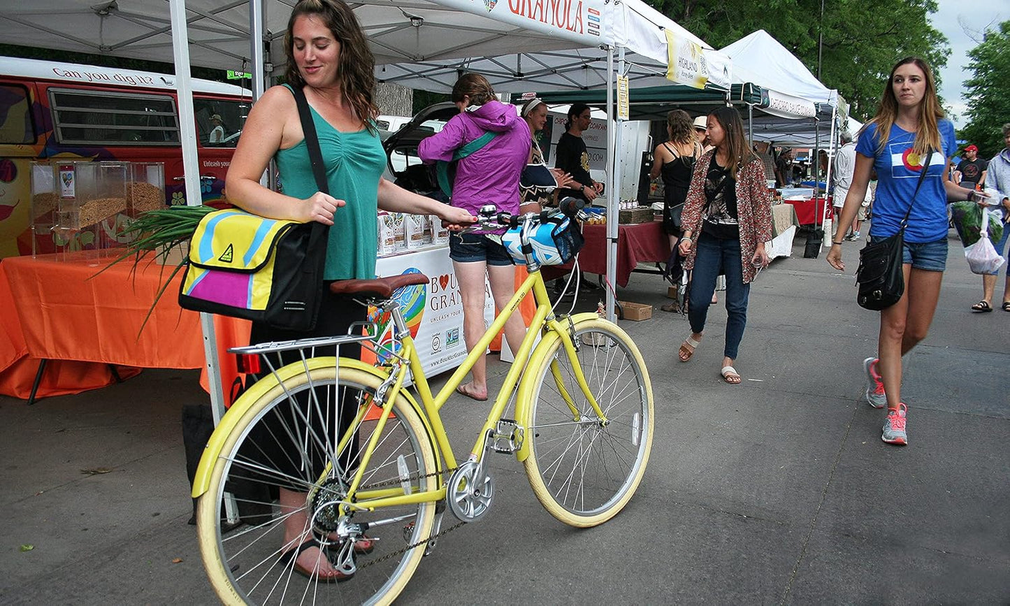 Green Guru Gear Dutchy Bike Bicycle Bike Upcycled Made in USA Pannier Bag (design may vary)