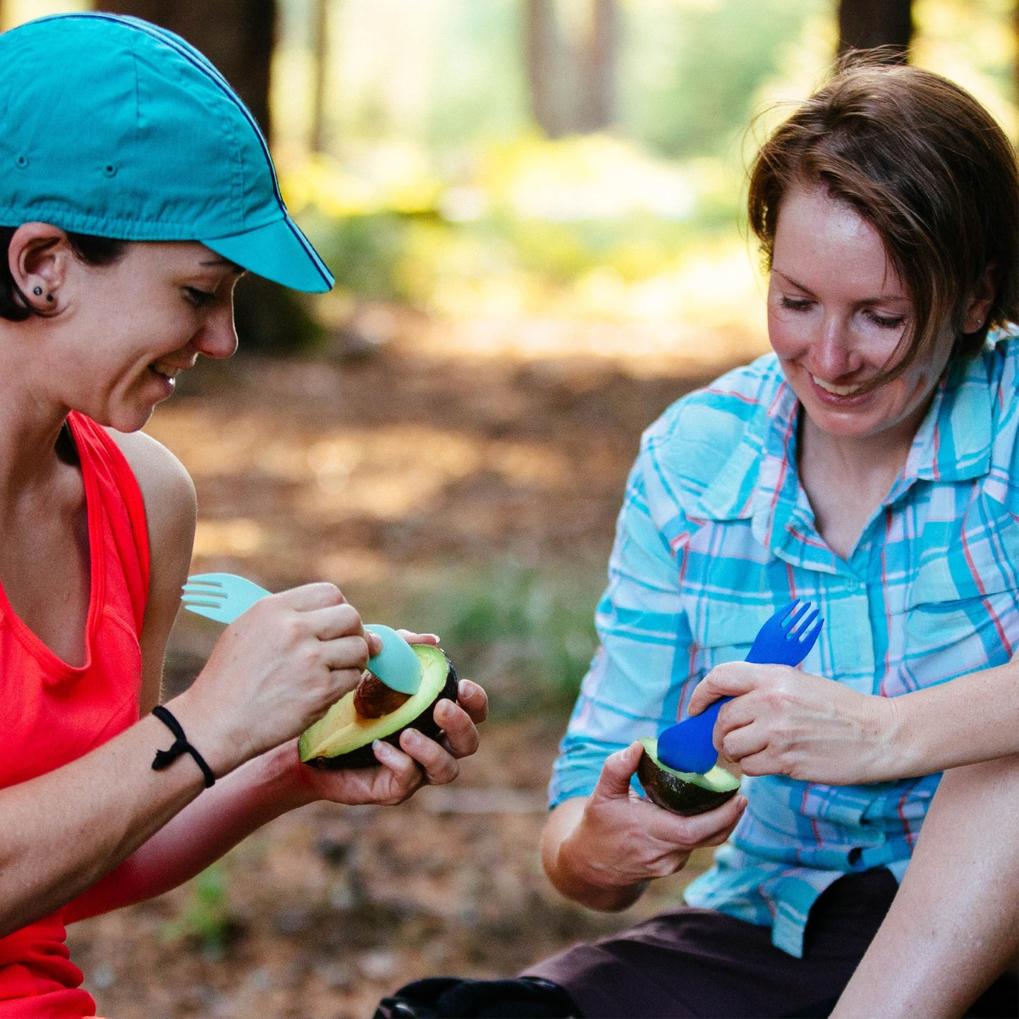 humangear GoBites Bio Uno Spork - Durable Plant-Based Travel Utinsel, Mint/Magenta/Light Blue, Bio Uno 3-Pack