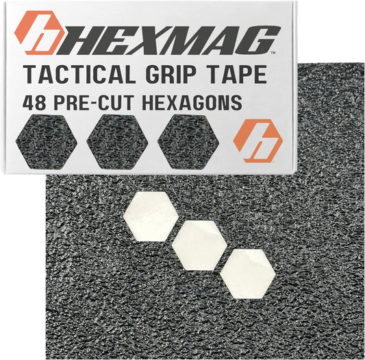 Tactical Grip Tape - 46 Pre-Cut Black Hexagon Textured Stickers for Enhanced Control
