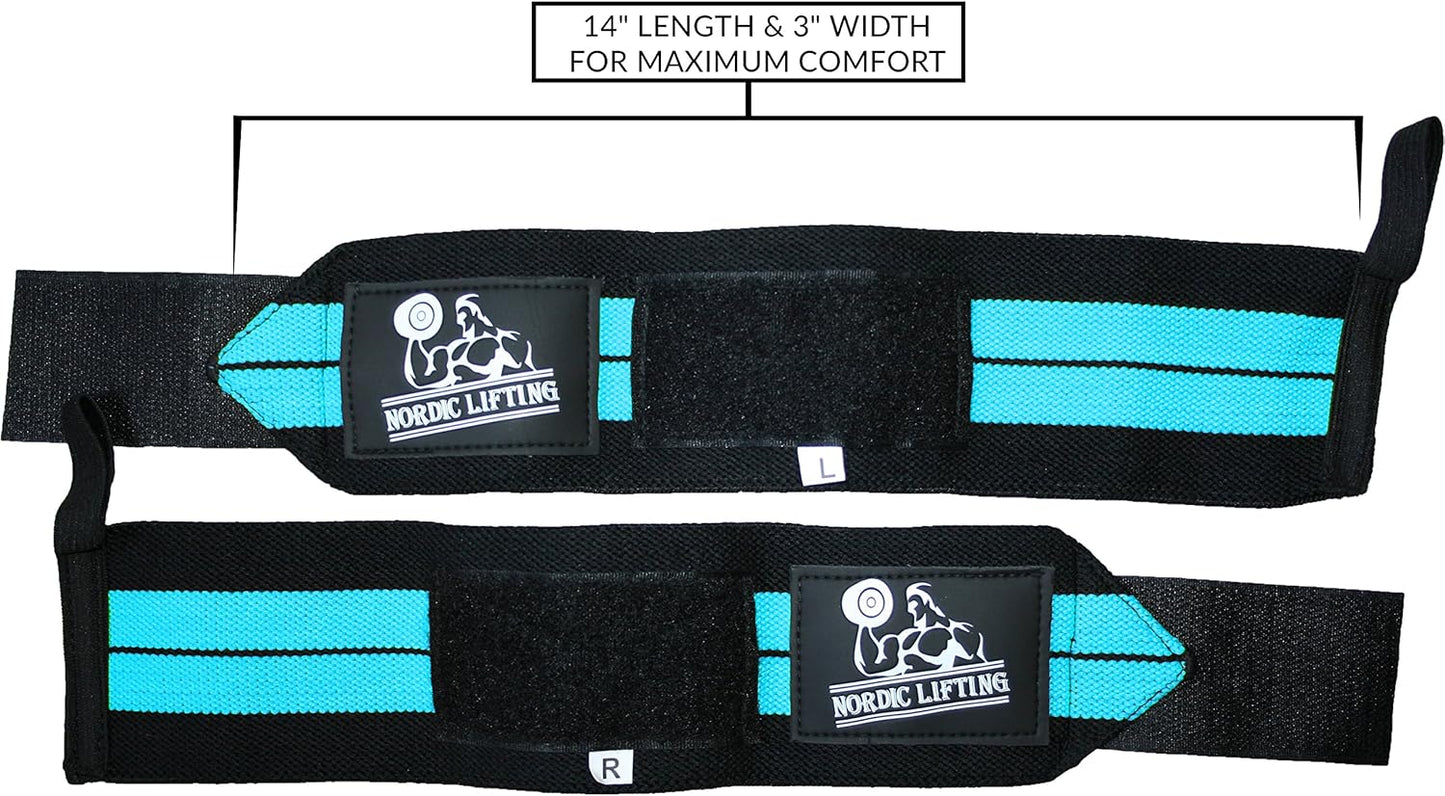 Wrist Wraps (1 Pair/2 Wraps) for Weightlifting/Cross Training/Powerlifting/Bodybuilding - for Women & Men - Premium Quality Equipment for The Absolutely Best Hand Strength & Support - 1 Year Warranty
