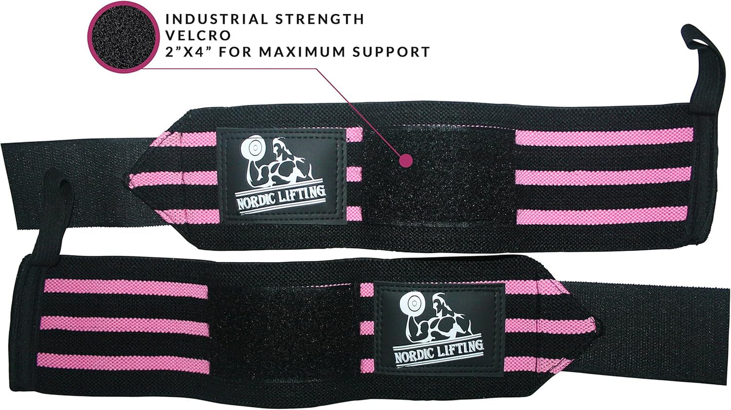 Nordic Lifting Wrist Wraps (2 Pairs) – Wrist Straps suitable for Weightlifting, Powerlifting, CrossFit – For Men & Women – Gym Support Gear