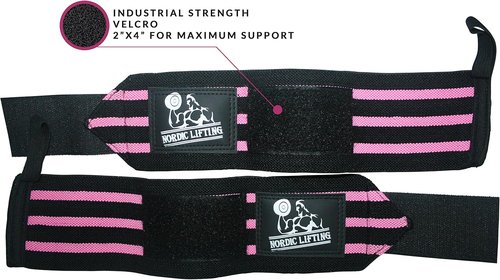 Durable Nordic Lifting Wrist Wraps with Thumb Loop - 2 Pairs for Weightlifting, Powerlifting & CrossFit