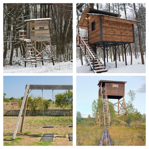 Deer Stand Brackets 4pcs,Outdoor 4"x 4" Compound Angle Brackets,Multi-Use Elevator Brackets for Outdoor Platforms,Deer Hunting Stands,Shooting Shacks and Tree Houses