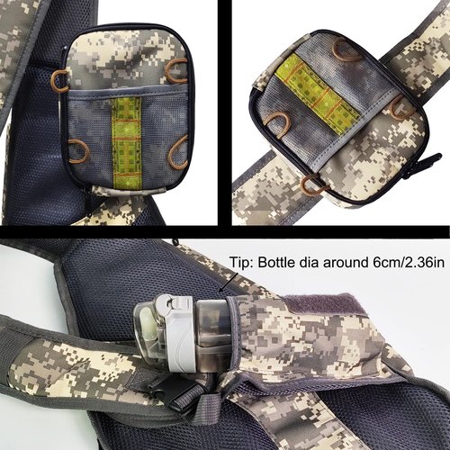EUPHENG Aventik Tenkara Sling Bag, Adjustable Outdoor Tenkara Fishing Shoulder Backpack, Large Capacity with Multi Function(Camo)