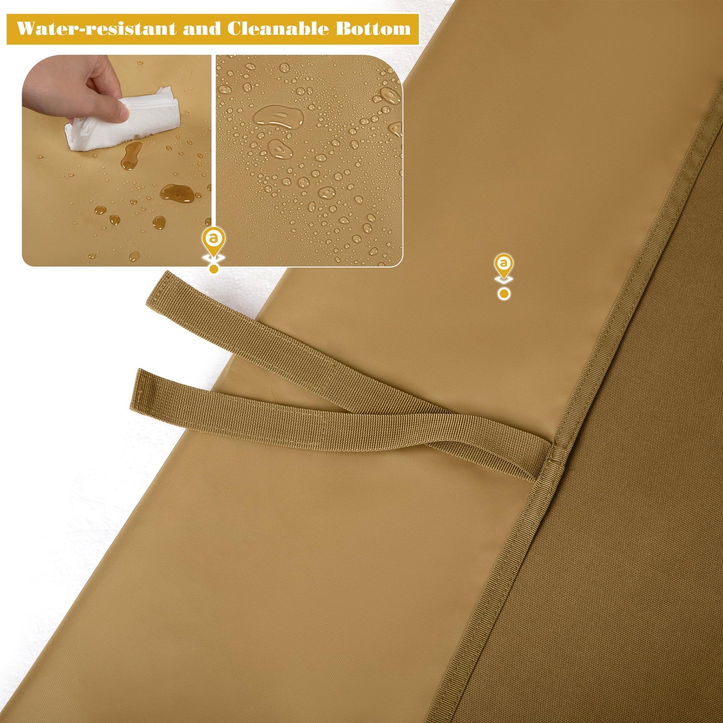 GOBUROS Tactical Shooting Mat with Carrying Bag, Extra Large Roll Up Shooting Mats Prone Padded Shooting Blanket with 2 Accessory Pockets for Range Shooting Hunting, Khaki