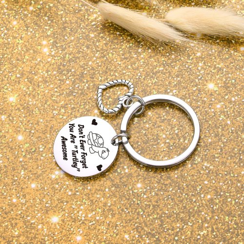 ZQEOU Turtle Gifts For Turtle Lovers Keychain Turtle Birthday Jewelry Turtle Motivational Gift For Best Friend Jewelry Wife Gift Bestie Gift Turtle Daily Reminder Keychain Turtle Encouragement Gift