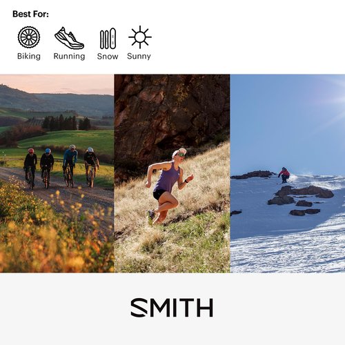 SMITH Optics Bobcat Sunglasses – Shield Lens Performance Sports Sunglasses for Skiing, Biking, MTB, Mountaineering & More – For Men & Women – Matte + Clear-Gray Photochromic Lens